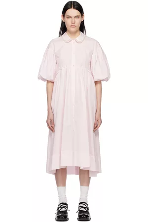 Simone Rocha Pink Puff Sleeve Midi Dress