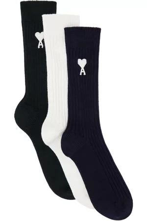 Ami Men Socks - SSENSE Exclusive Three-Pack Multicolor Ami De Cœur Socks