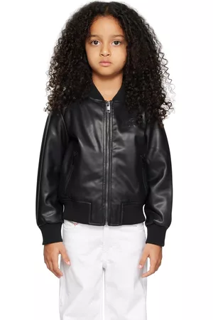 Diesel Kids Black JRuss Faux-Leather Bomber Jacket