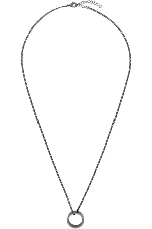 Maison Margiela Gunmetal Minimal Logo Necklace