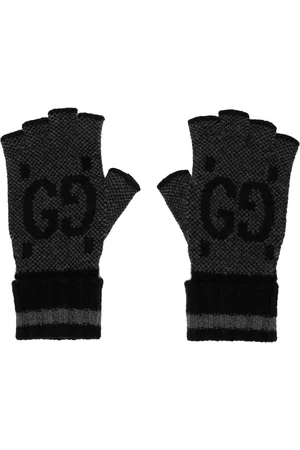 Gucci Men Gloves - Black GG Fingerless Gloves