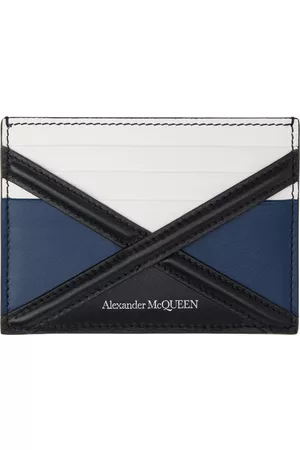 Alexander McQueen Blue & White 'The Harness' Card Holder