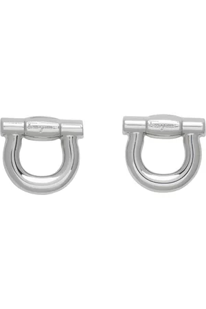 Salvatore Ferragamo Men Cufflinks - Silver Logo Cufflinks