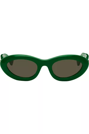 Bottega Veneta Men Sunglasses - Green Oval Sunglasses