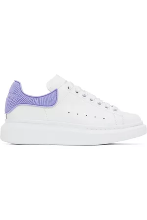 Alexander McQueen White & Purple Oversized Sneakers