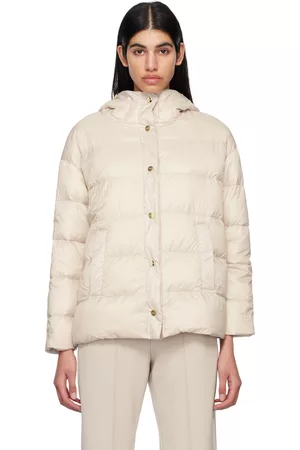 Max Mara Beige Quilted Reversible Down Jacket