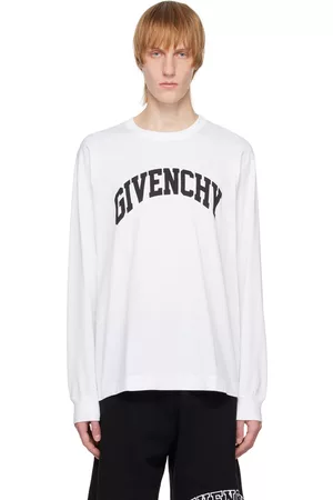 Givenchy White College Long Sleeve T-Shirt