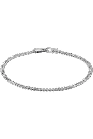 TOM WOOD Silver Curb Chain M Bracelet