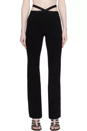 Alexander Wang T Lace-trimmed Stretch Flared Leggings In Black