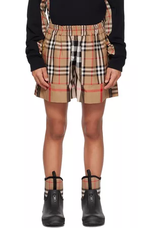 Burberry Shorts - Kids Beige Patchwork Check Shorts
