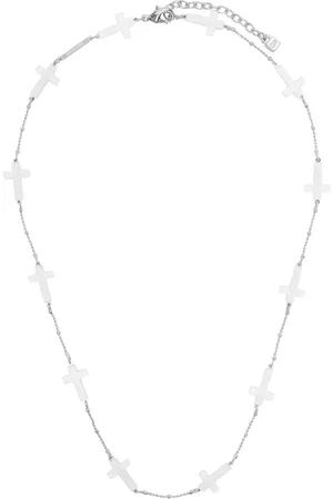 Dsquared2 Men Necklaces - Silver & White Cross Necklace