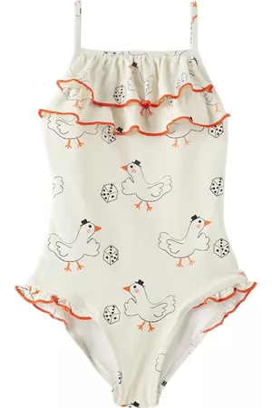 Weekend House Kids Kids Off-White Goose One-Piece Swimsuit