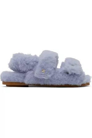 Max Mara Blue Teddy Shearling Sandals