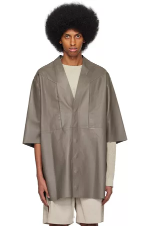 Rick Owens Gray Shaun Leather Jacket