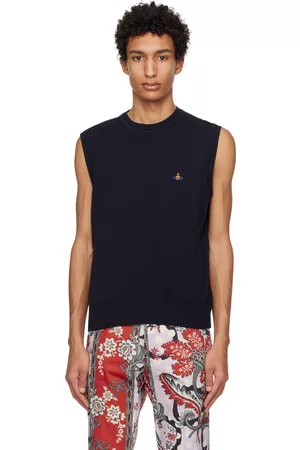 Vivienne Westwood Men Tank Tops - Navy Man Vest