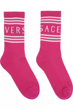 VERSACE Women Vintage T-shirts - Pink 90s Vintage Socks