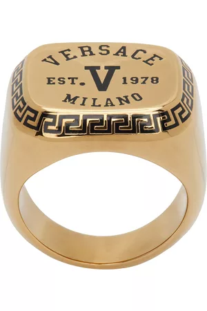 VERSACE Men Rings - Gold Varsity Ring