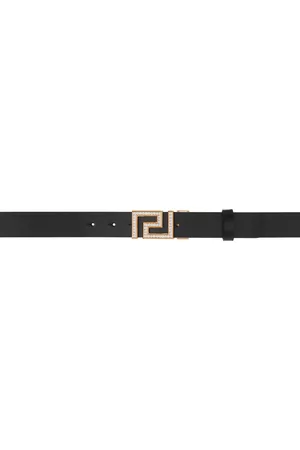 VERSACE Men Belts - Black & Navy Greca Reversible Belt