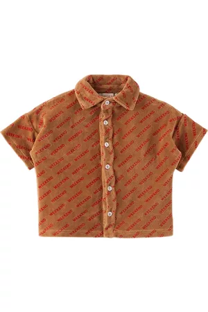 Weekend House Kids Shirts - Baby Brown Printed Shirt
