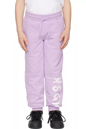 Msgm Kids Purple Printed Sweatpants