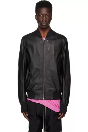 Rick Owens Black Classic Flight Leather Jacket