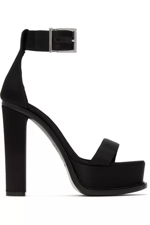 Alexander McQueen Women Platform Sandals - Black Platform Heeled Sandals