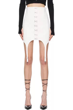 DION LEE White Corset Garter Miniskirt