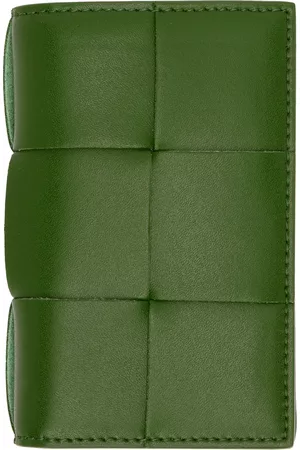 Bottega Veneta Men Wallets - Green Flap Card Holder