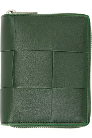 Bottega Veneta Men Wallets - Green Zip Around Wallet