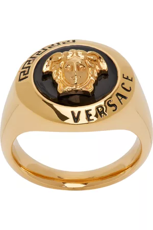 VERSACE Gold & Black Medusa Ring