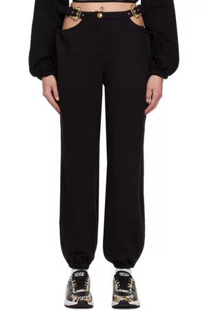 VERSACE Black Baroque Buckle Lounge Pants