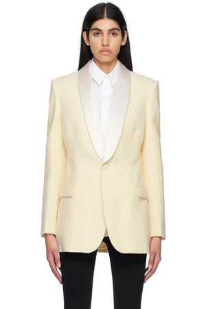WARDROBE.NYC Women Blazers - Off-White Tuxedo Blazer