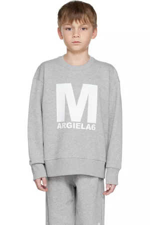 Maison Margiela Sweatshirts - Kids Gray Bonded Sweatshirt