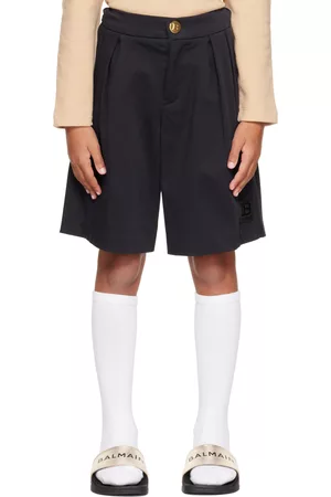Balmain Pleated shorts - Kids Black Pleated Shorts