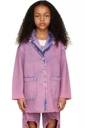 Maison Margiela Denim Jackets - Kids Pink Faded Denim Jacket