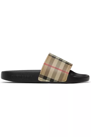Burberry Sandals - Kids Beige Vintage Check Slides