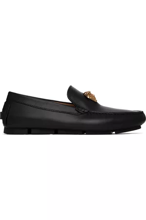 VERSACE Men Loafers - Black 'La Medusa' Driver Loafers
