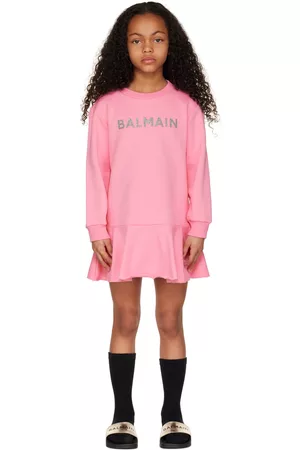 Balmain Kids Pink Crewneck Dress