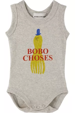 Bobo Choses Rompers - Baby Gray Squid Bodysuit