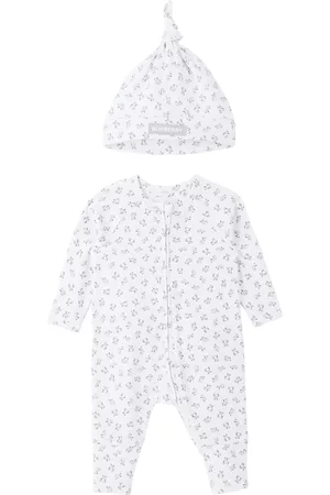 Burberry Jumpsuits - Baby White Thomas Bear Jumpsuit & Beanie