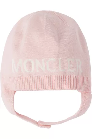 Moncler Beanies - Baby Pink Logo Beanie