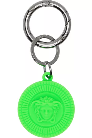 VERSACE Green Medusa Biggie Air Tag Keychain