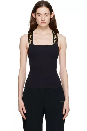 VERSACE Black Greca Border Tank Top