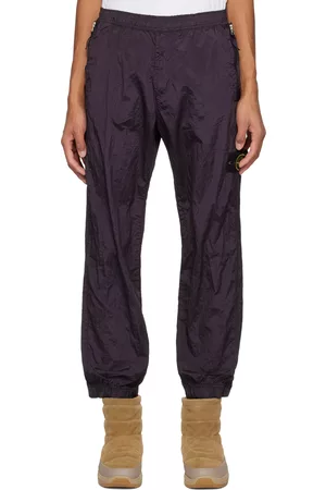 Stone Island Men Sweats - Purple Crinkled Lounge Pants