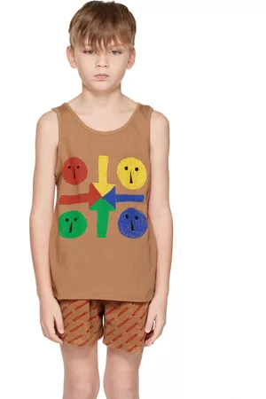 Weekend House Kids Kids Brown Printed Tank Top