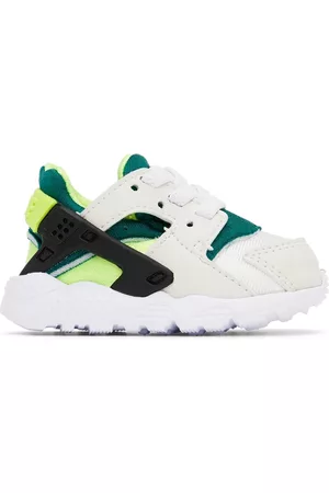 Nike Sneakers - Baby Off-White & Green Huarache Run Sneakers