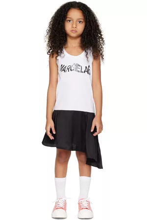 Maison Margiela Girls Graduation Dresses - Kids Black & White Asymmetric Dress