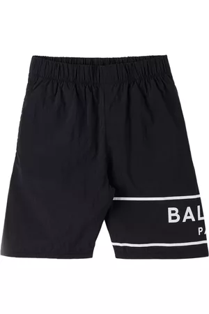 Balmain Boys Swim Shorts - Kids Black Printed Swim Shorts