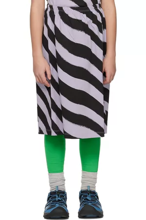 Main Story Girls Skirts - Kids Gray Striped Skirt
