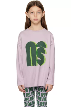 Main Story Long Sleeved T-shirts - Kids Purple Printed Long Sleeve T-Shirt